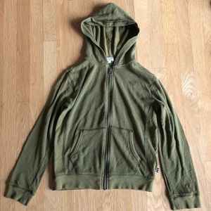 Splendid army green zipper hooded sweatshirt sz 10 boys
